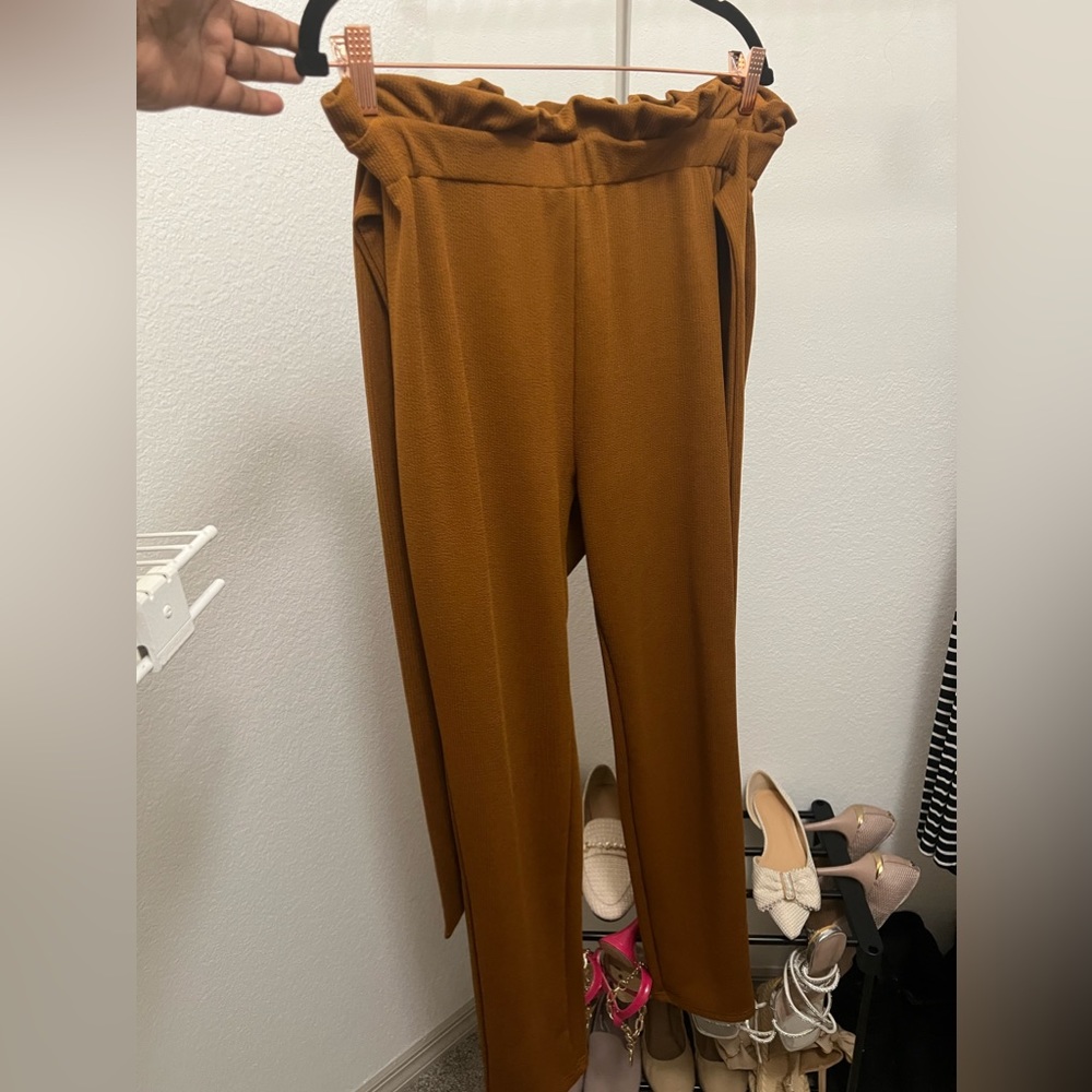 Unity Belted Paperbag Waist Skinny Pants